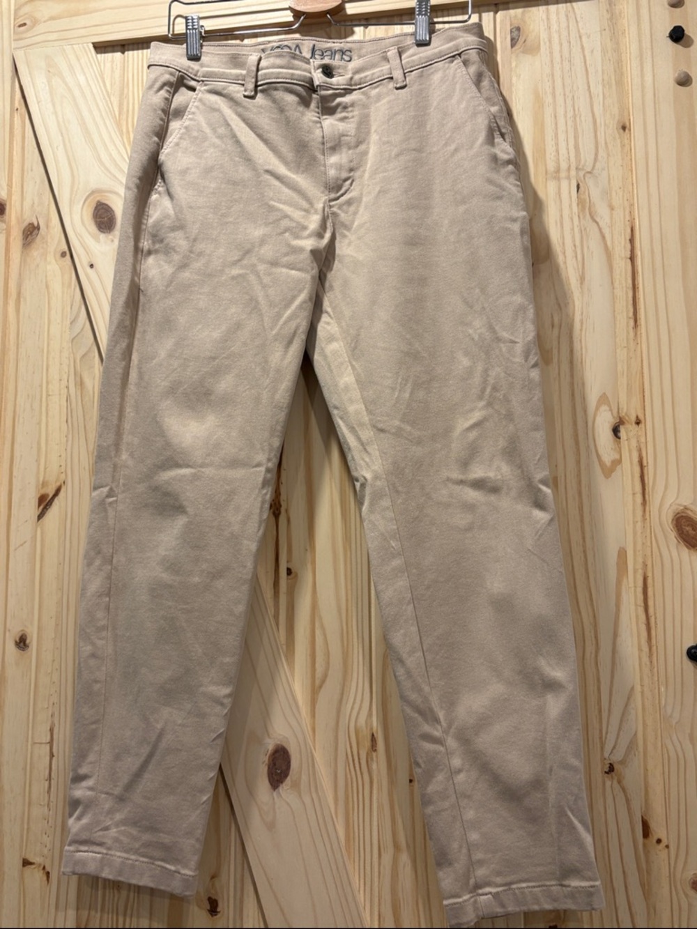 Straight-Leg Beige Women’s Jeans